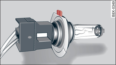 Lámpara con conector: Saliente-guía marcado